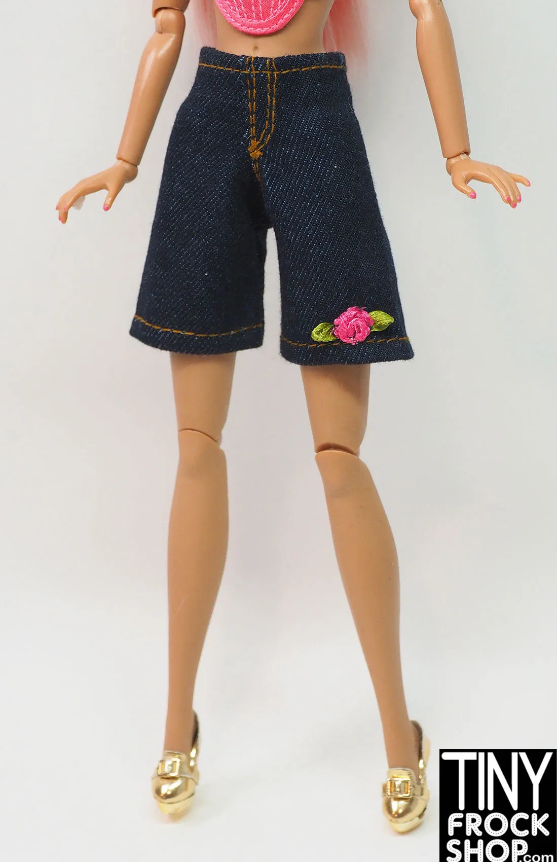 12" Fashion Doll Dark Denim Jean Long Short