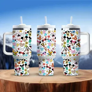 40oz Mickey Mouse Insulated Tumbler With Straw And Handle