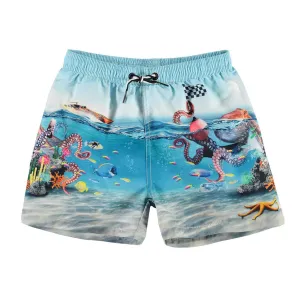 Blue Happy Octopus Shorts