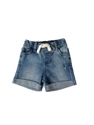 Boy's Rolled Denim Short - Blue Wash