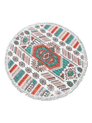 Circular Beach Towel - Aztec Southwestern Print