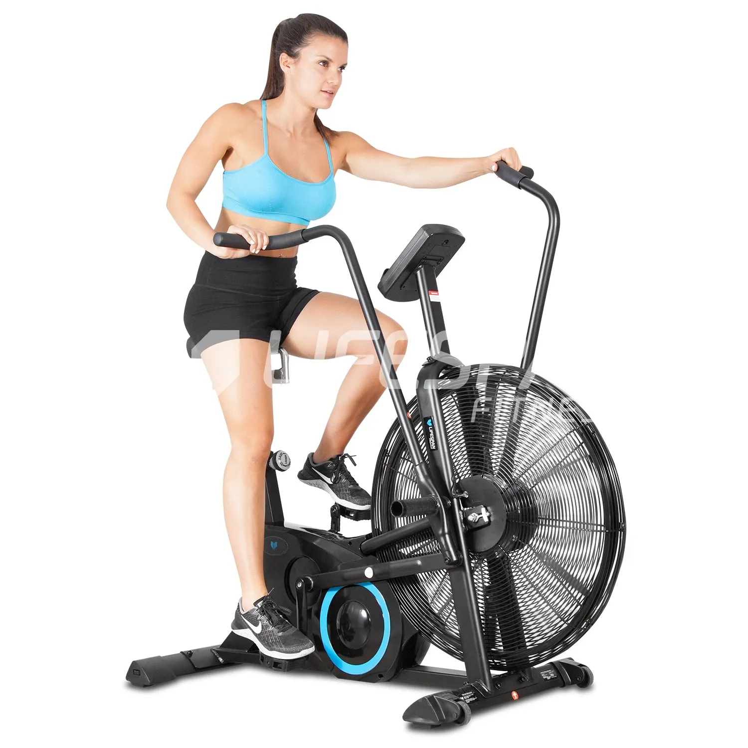 High-Intensity Air Resistance Exercise Bike, LCD Display - Lifespan Fitness