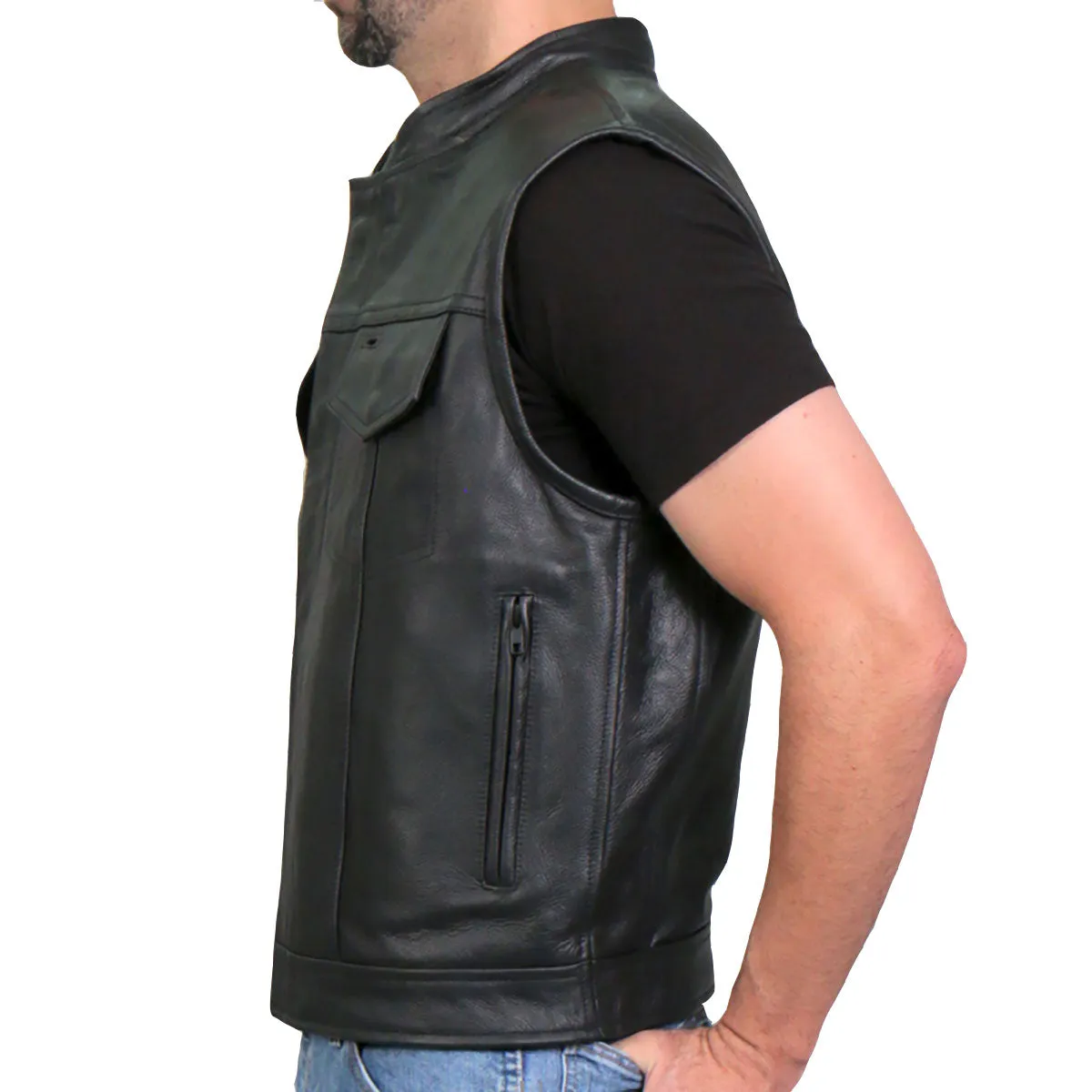 Hot Leathers VSM1054 Men’s Black 'Skull Flag' Conceal and Carry