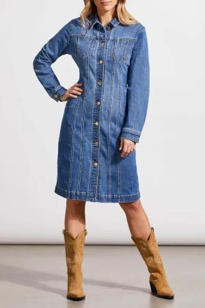 Long Fitted Denim Dress Jacket