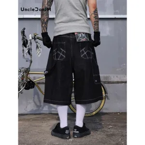 Oversized Jorts Jeans Shorts Men's Wide Leg Baggy Denim Shorts