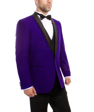 Purple 3 piece Tuxedo with Shawl Lapel