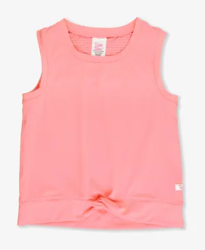 Ruffle Butts - Bubblegum Pink Active Top with Mesh