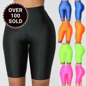 Trendy High Waist Summer Casual Biking Neon Shorts