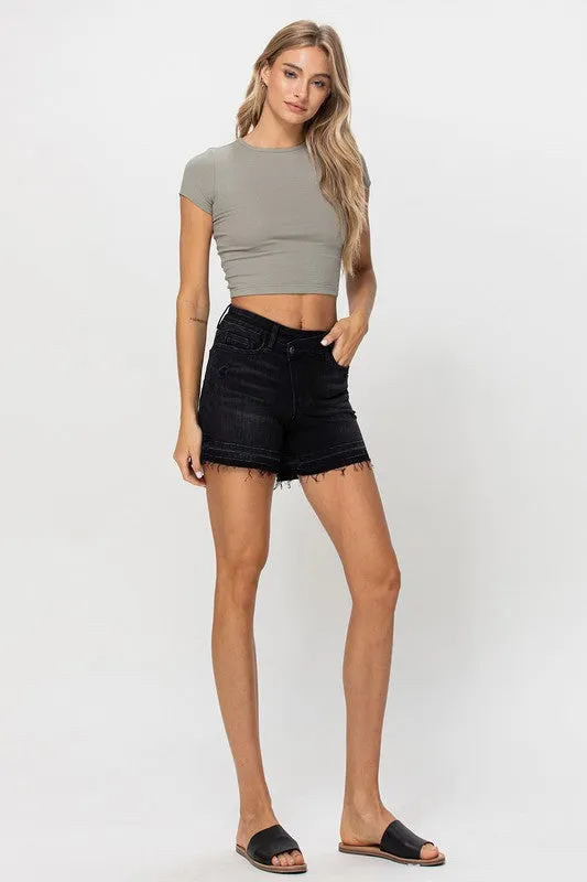 Vervet High Rise Crossover Stretch Shorts