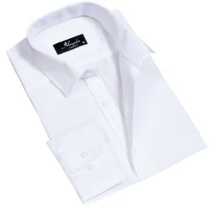 White Slim Fit Designer Dress Shirt - Tailored Cotton